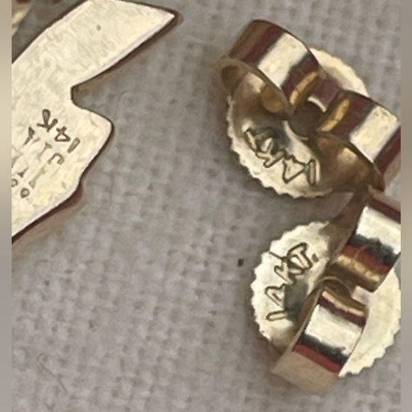 James Avery 14k yellow Gold Bow Back-Post Stud Earrings - Picture 8 of 15